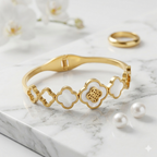 Sunlit Clover Charm Kada - Anti Tarnish