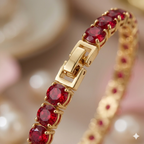 Ruby Tennis Bracelet - Anti Tarnish