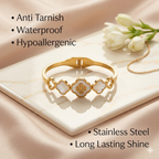 Sunlit Clover Charm Kada - Anti Tarnish