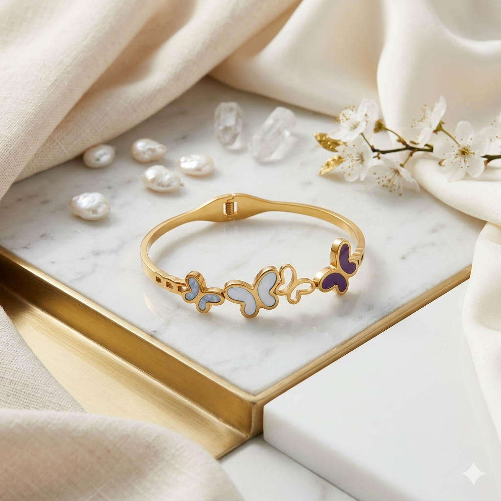 Majestic Butterfly Charm Kada - Anti Tarnish
