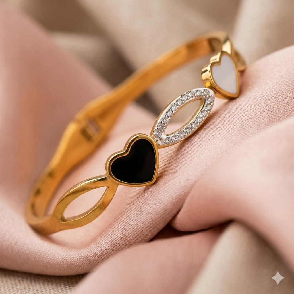 Midnight Heart Loop Bracelet - Anti Tarnish