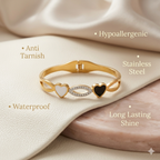 Midnight Heart Loop Bracelet - Anti Tarnish