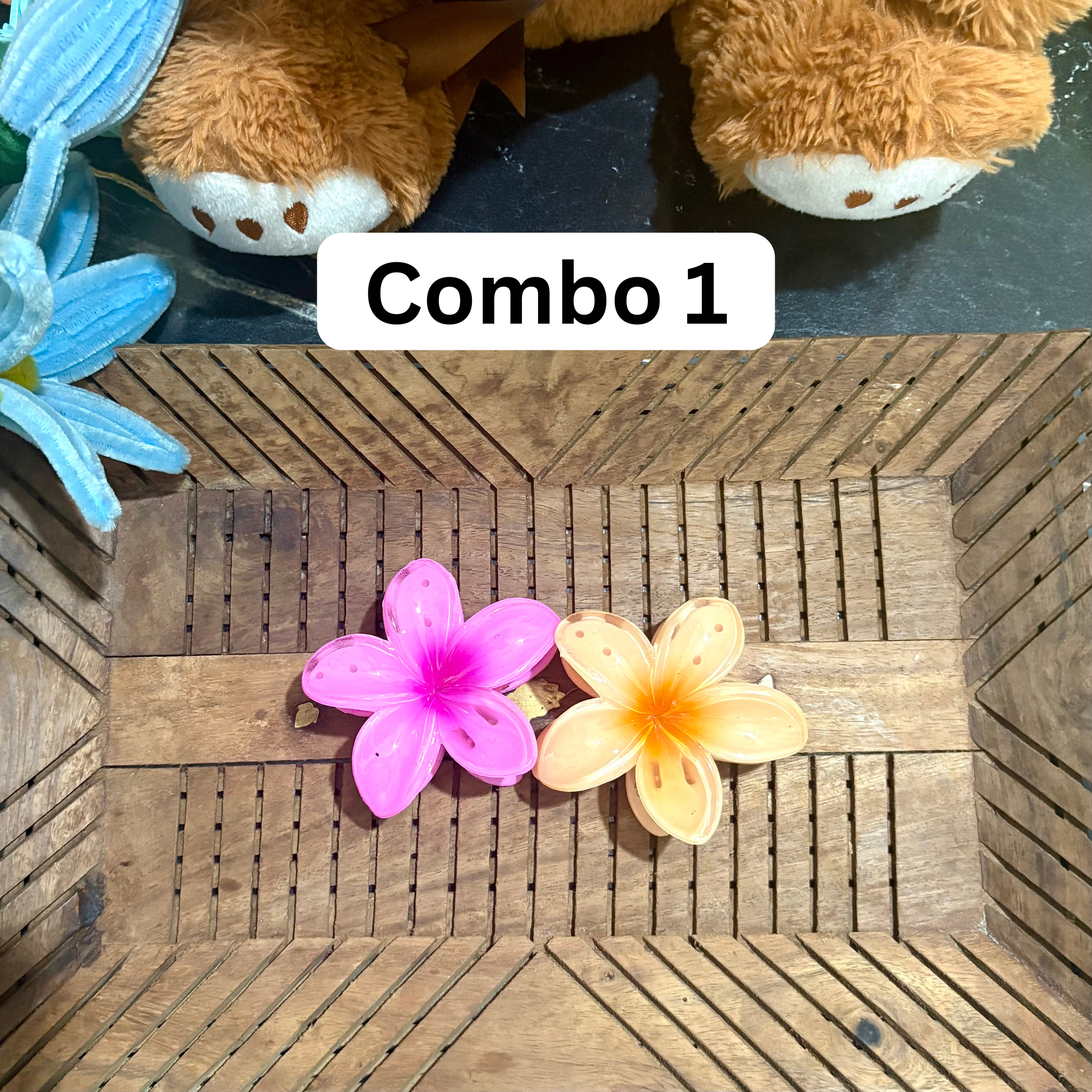 Big Flower Claw Clutcher - Set of 2
