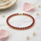 Ruby Tennis Bracelet - Anti Tarnish