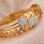 Golden Drift Clover Kada - Anti Tarnish