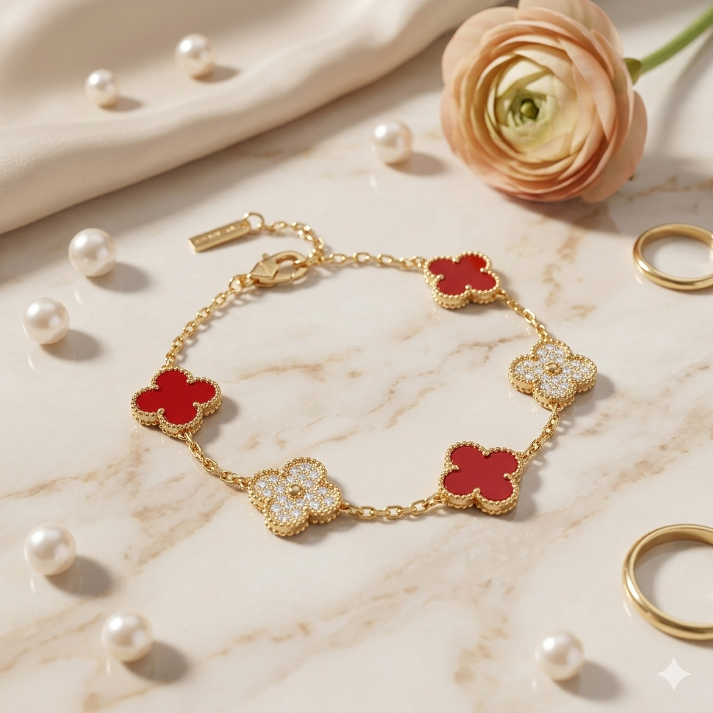 Royal Clover Stone Bracelet