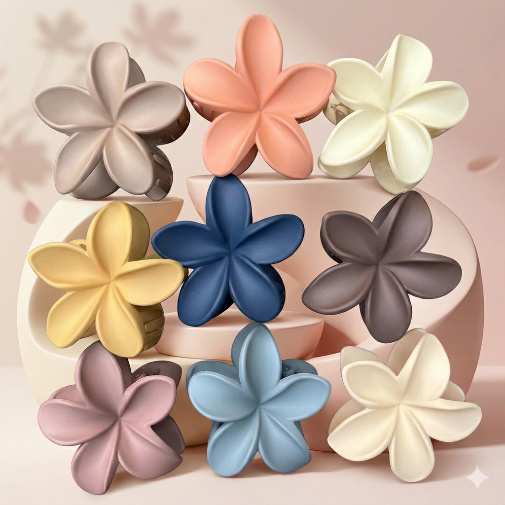 Minimal Medium Flower Claw Hair Clip