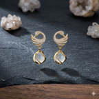 Crystal Swan Droplet Earrings