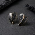 Midnight Noir Heart Hoops Earrings