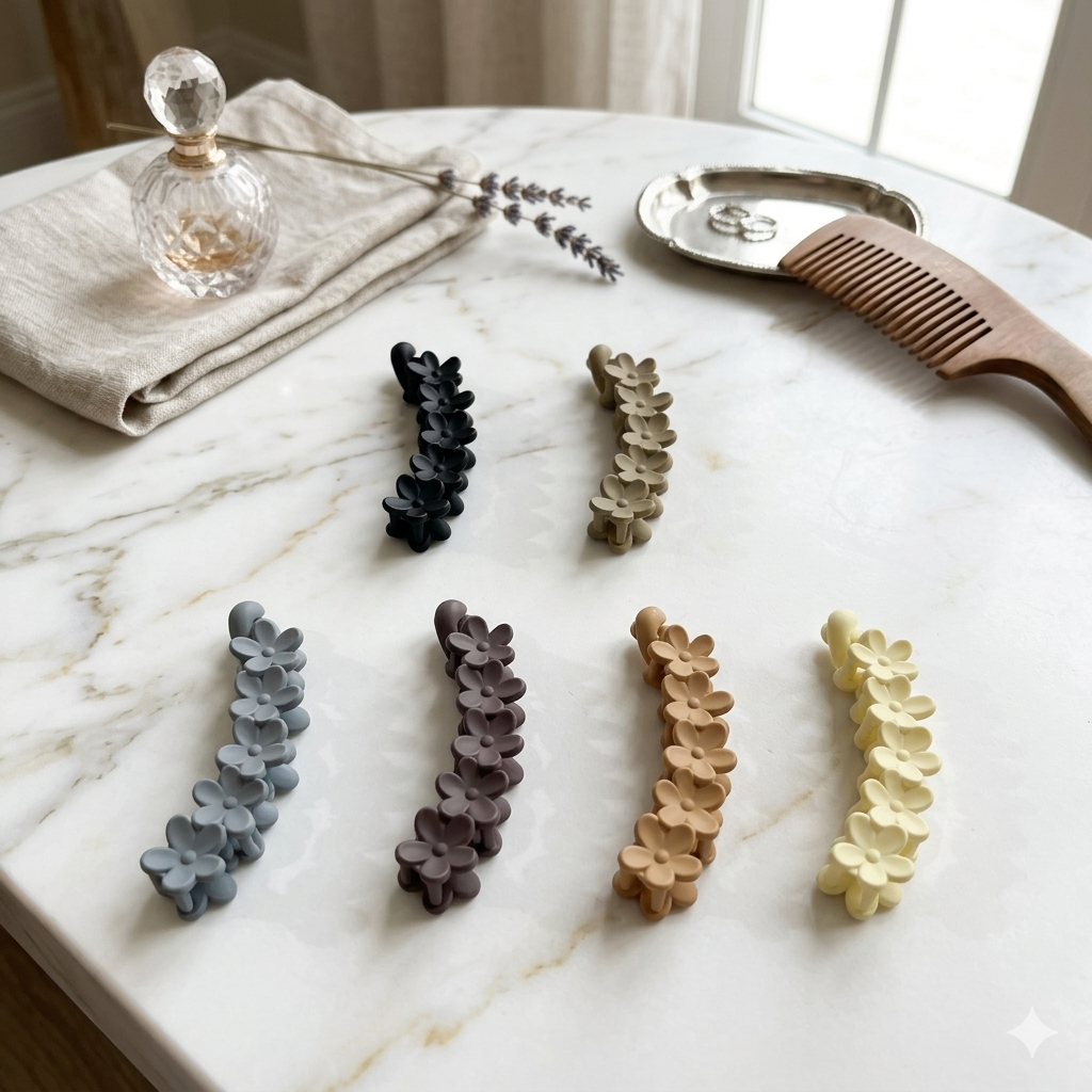 Floral Big Size Banana Clips - 1 Piece