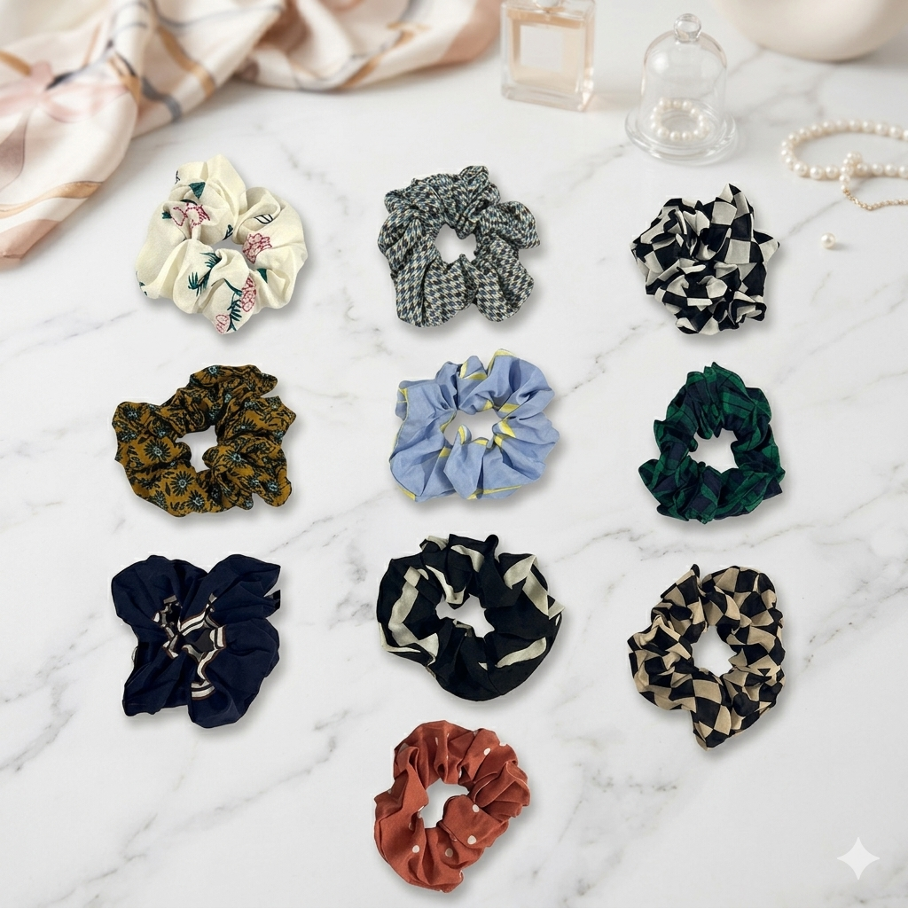 Printed Large Scrunchies - 1 Piece