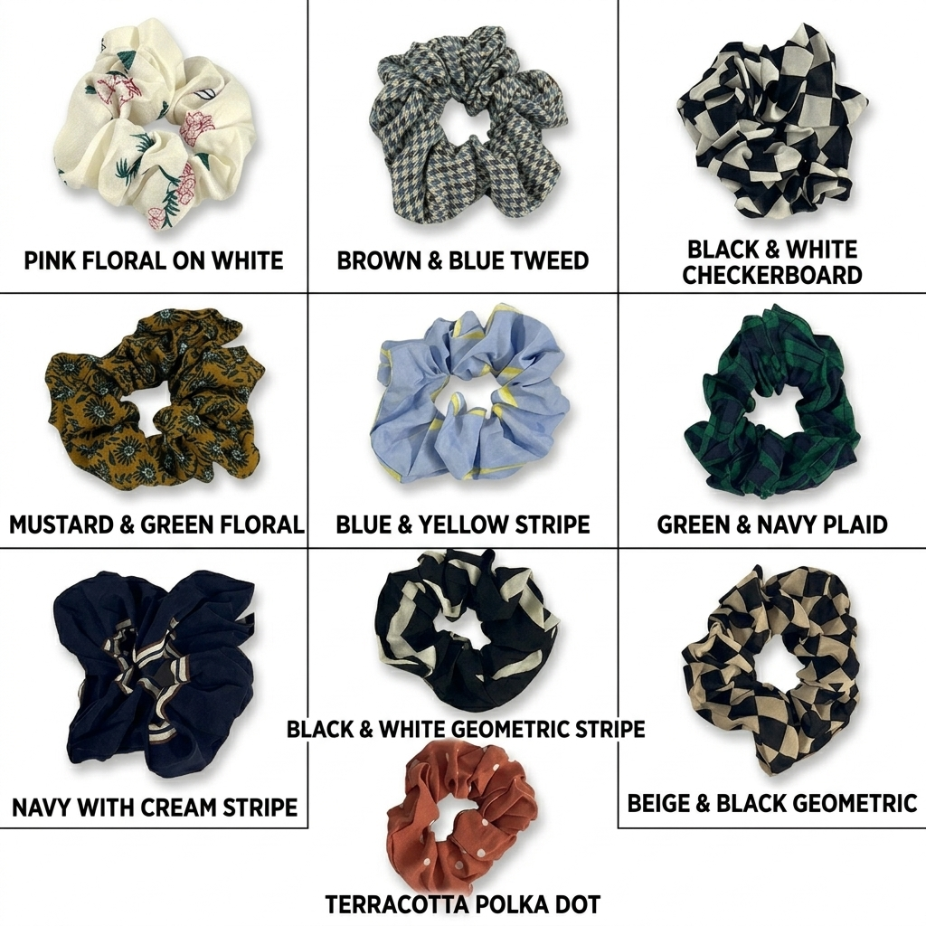 Printed Large Scrunchies - 1 Piece