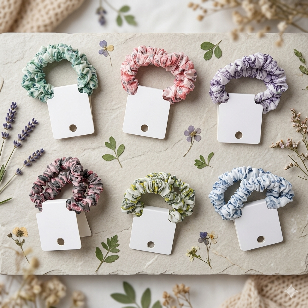 Modern Printed Scrunchies – Pair of 2