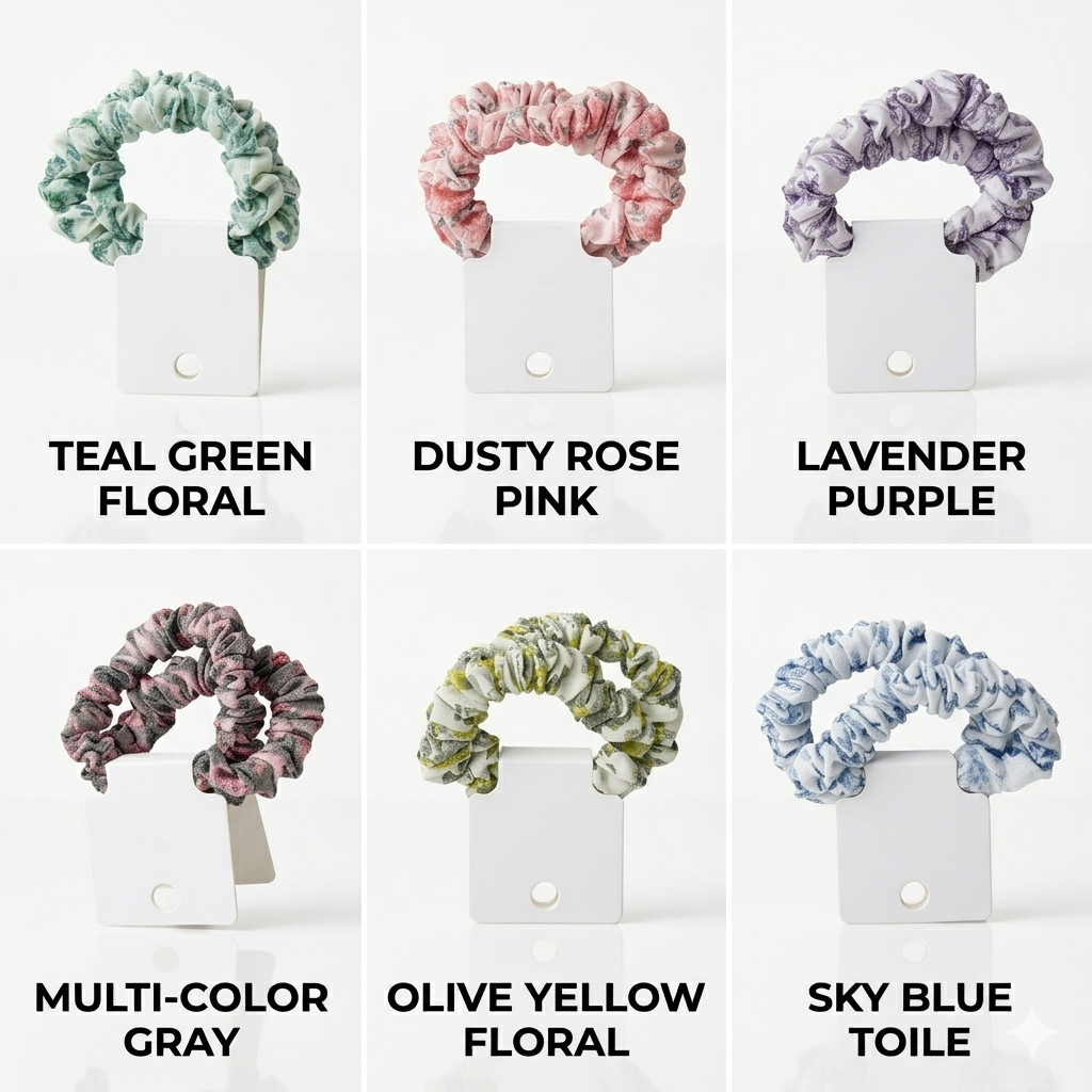 Modern Printed Scrunchies – Pair of 2