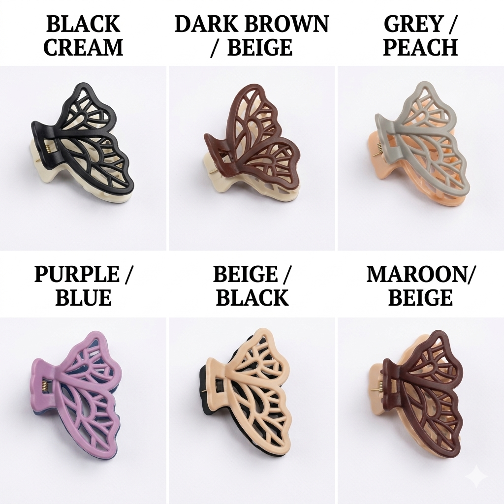Butterfly Wing Dual Tone Hair Clutchers - 1 Piece