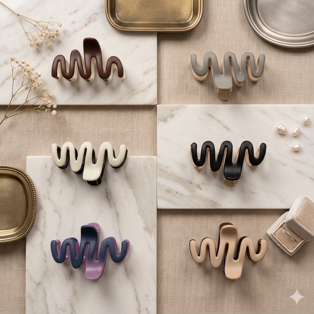 Dual Tone Matte Wavy Hair Clutcher - 1 Piece
