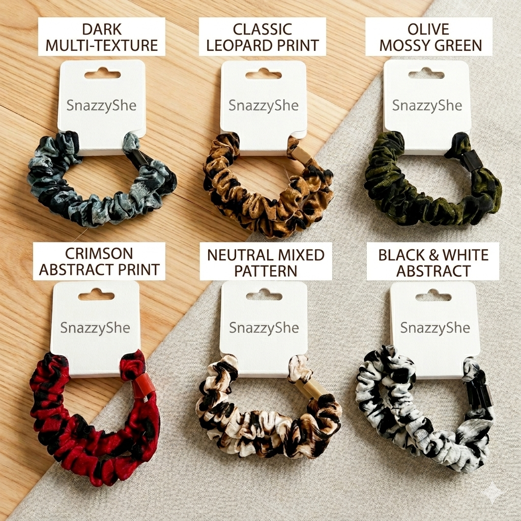 Luxury Printed Scrunchies- Pair of 2