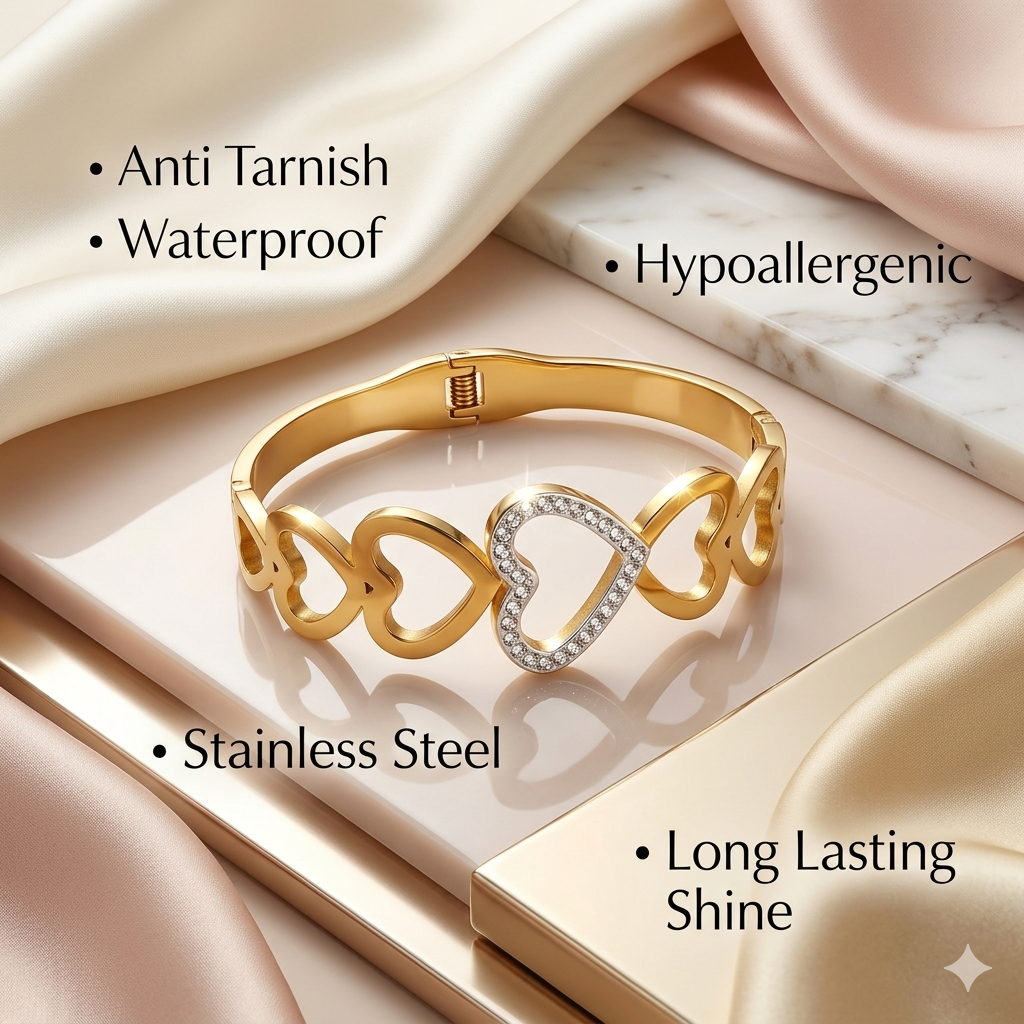 Luna Heart Luxe Bracelet - Anti Tarish