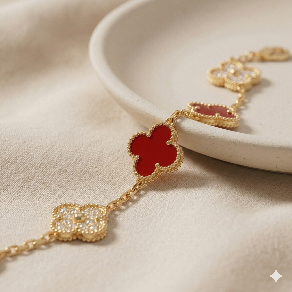 Royal Clover Stone Bracelet