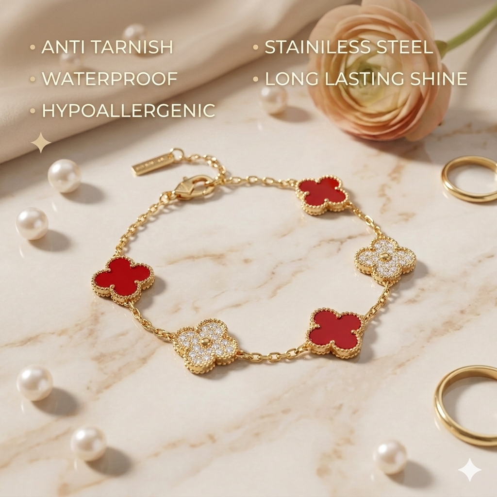 Royal Clover Stone Bracelet