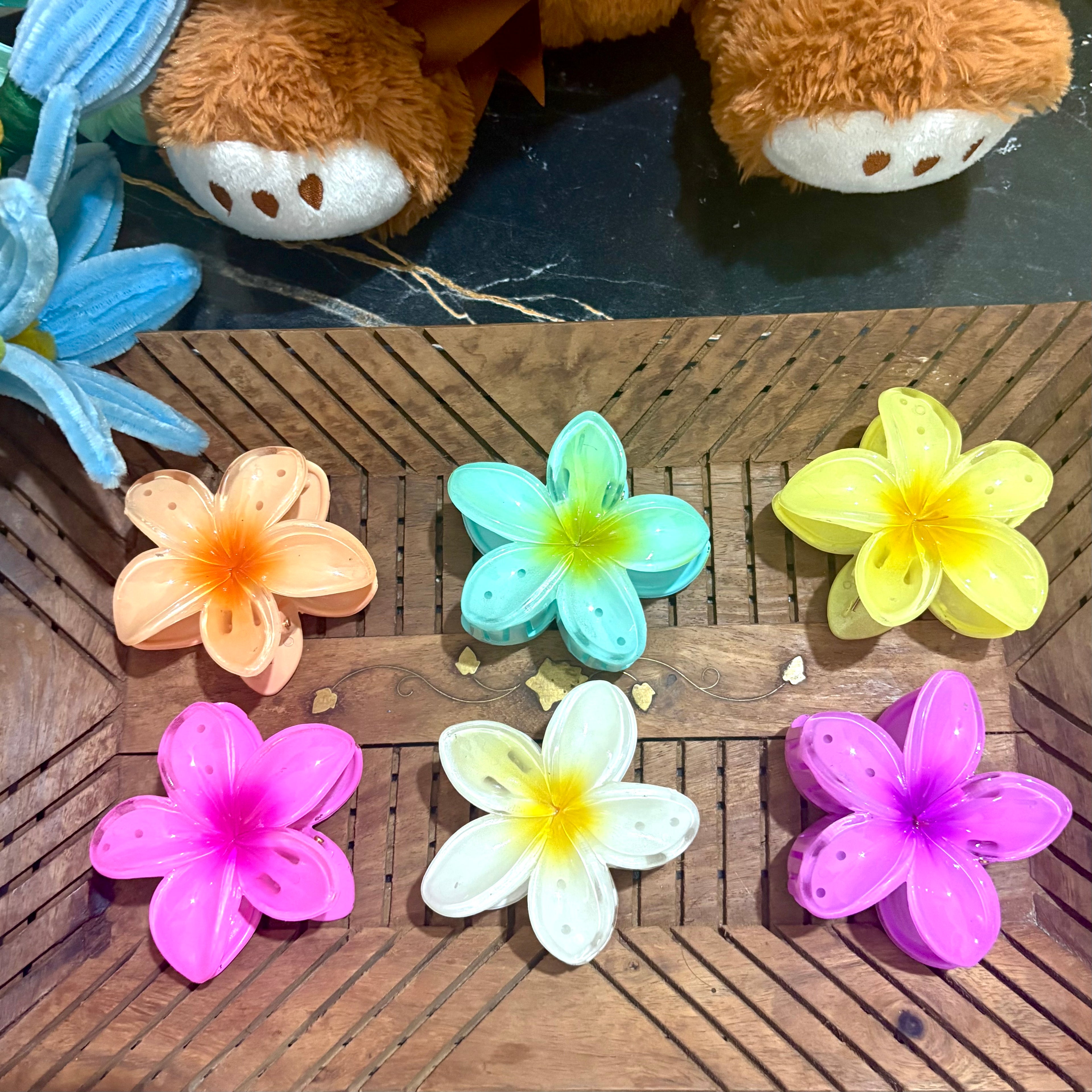 Big Flower Claw Clutcher - Set of 2